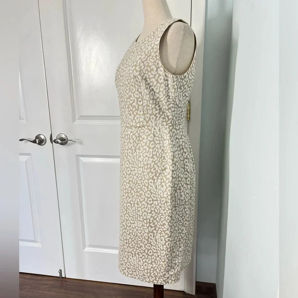 J.Crew Factory 100% cotton animal print midi dress size 6 - Picture 3 of 7